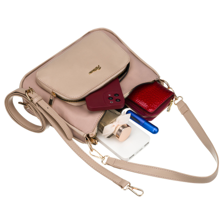 Geantă de damă urbană, din nailon roz, cu închidere cu fermoar - Peterson PTR-PTN JN-16-0399 PINK [13]