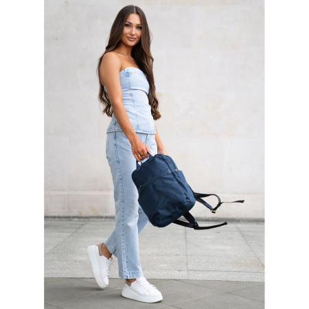 Rucsac de damă bleumarin din nylon cu bretele reglabile și închidere cu fermoar - Peterson PTR-PTN JN-08-9997 NAVY [4]