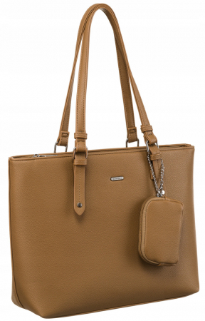 Genti Office - Geantă shopper damă din piele ecologică cu o posetă suplimentară - Rovicky PTR-R-072-01-0287 BEI