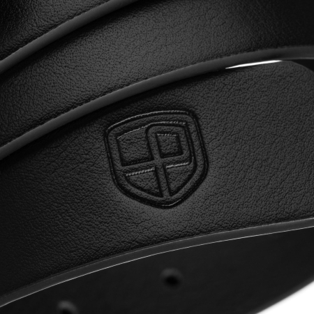 Curea de damă neagră, îngustă, din piele ecologică, cu cataramă aurie - Peterson PTR-PTN STU-17G2 [2]