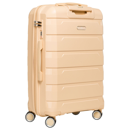 Valiză bej din polipropilenă cu mâner telescopic extensibil și încuietoare cu combinație - Peterson PTR-PTN HPP-01-W-M-1853 [2]
