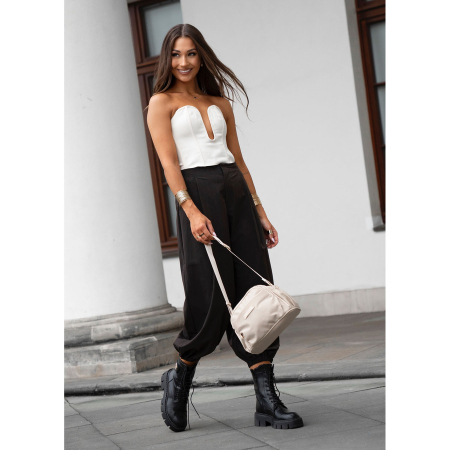 Geantă de damă bej din nailon cu șase buzunare suplimentare - Peterson PTR-PTN JN-15-0320 BEIGE [10]