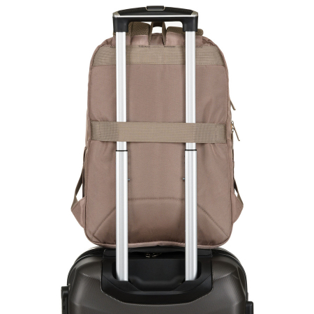 Rucsac încăpător și sport, confecționat din nailon bej, suspendat pe bretele reglabile - Peterson PTR-PTN 24400-6928 BEIGE [9]