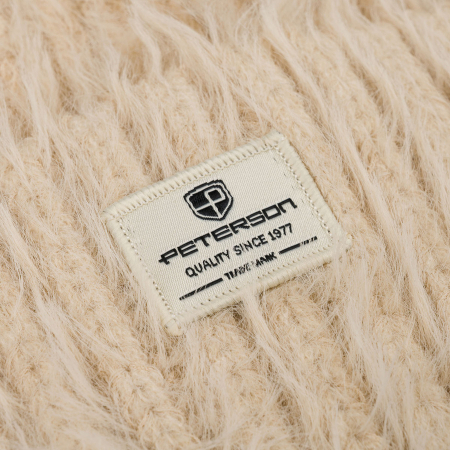 Căciulă beanie bej pentru femei, confecționată din nailon, acoperită cu o textură care imită blana - Peterson PTR-PTN HAT-11-5554 KHAK [7]