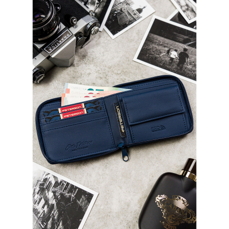 Portofel din piele pentru barbati Peterson PTR-PTN EH-01Z NAVY [6]