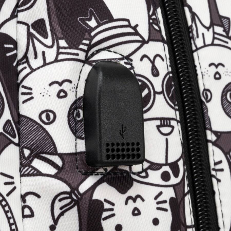 Rucsac practic de școală cu port USB care se potrivește în format A4 - Peterson PTR-PTN 77711-6616 PRT-9 [8]