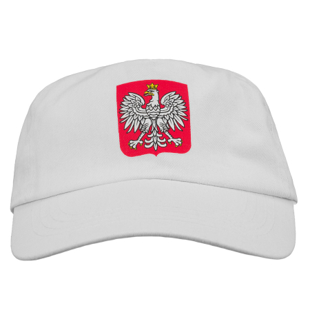 Șapcă de baseball albă din bumbac cu stema Poloniei PTR-CZAPKA PATRIOTYCZNA [1]