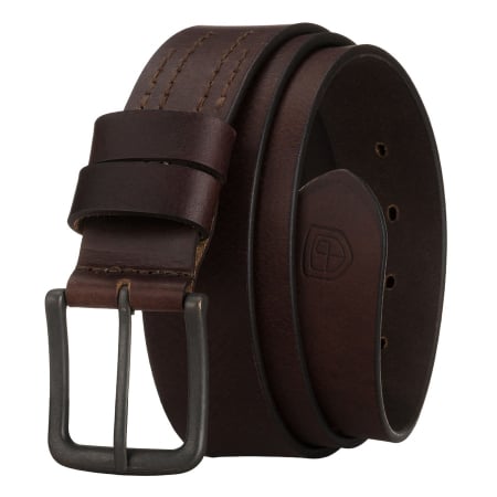  Belts - Curea bărbătească maro din piele naturală cu cataramă clasică - Peterson PTR-PTN LTP-33