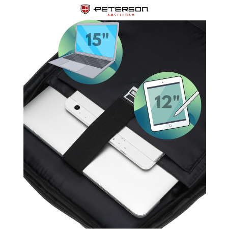 Rucsac de călătorie bleumarin din poliester cu compartiment pentru laptop și bretele reglabile - Peterson PTR-PTN HY241-7031 NAVY [28]