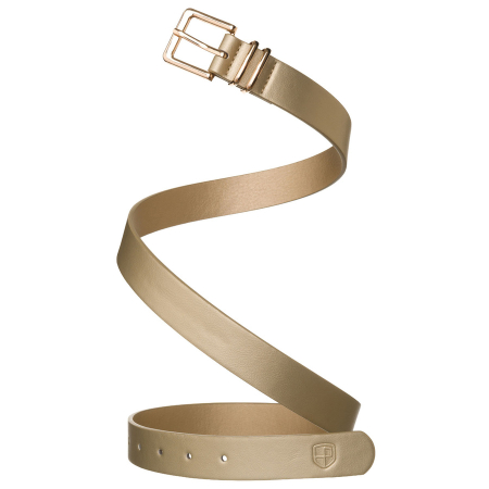 Curea de damă bej, îngustă, din piele ecologică, cu cataramă aurie - Peterson PTR-PTN STU-20G1 [5]