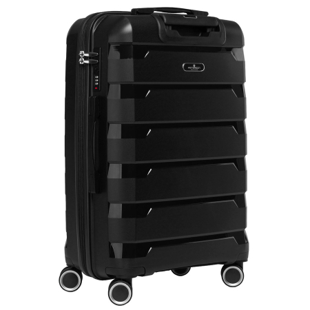 Valiză de cabină din polipropilenă neagră cu mâner telescopic extensibil și roți pivotante - Peterson PTR-PTN HPP-01-W-S-1761 [2]