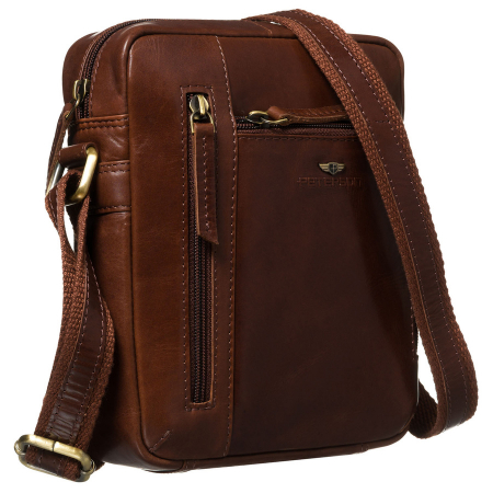 Apparel & Accessories  - Geantă elegantă de tip messenger pentru bărbați, din piele naturală, maro - Peterson PTR-PTN YP002-TUM-0420 B