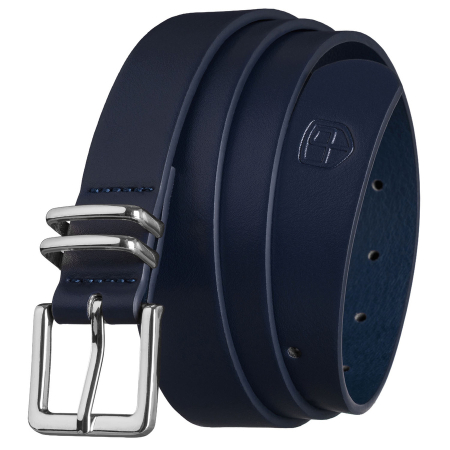  Belts - Curea de damă bleumarin din piele ecologică cu cataramă argintie - Peterson PTR-PTN STU-15S1