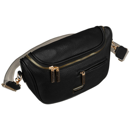 Genti Dama - Geantă elegantă de damă din piele ecologică de culoare neagră - Peterson PTR-PTN MIS-04-3612 BLAC