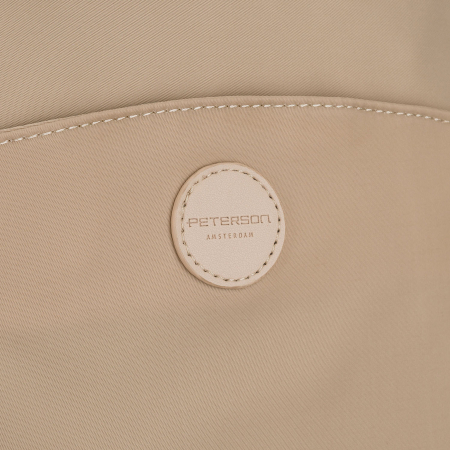 Rucsac bej pentru femei din nailon și piele ecologică cu fermoar - Peterson PTR-PTN JN-17-0405 BEIGE [10]