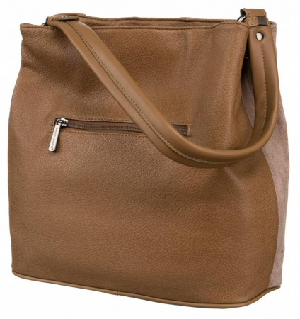 Geanta de dama din piele ecologica cu model de sarpe - David Jones 6885-4 CAMEL [2]