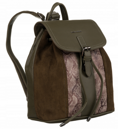 Preferintele clientilor - Genti si Rucsacuri ❤️ - Rucsac de damă din piele ecologică cu clapă - David Jones PTR-6885-2 KHAKI