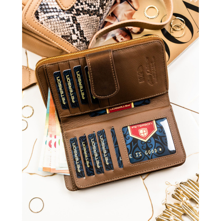 Portofel din piele pentru femei Peterson PTR-PTN PS116-HNL BROWN [4]