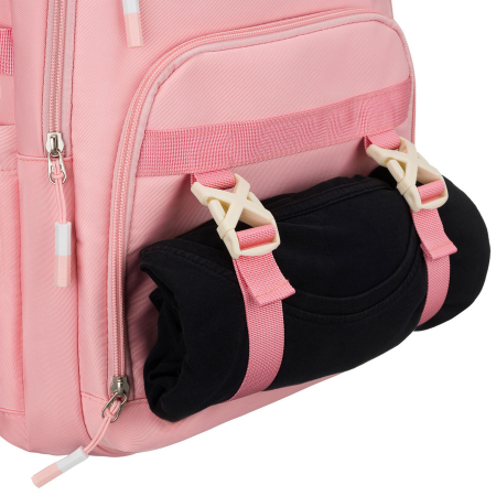 Rucsac școlar elegant din poliester roz cu bretele reglabile - Peterson PTR-PTN 8594-1396 PINK [20]