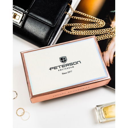 Portofel de damă cu fermoar, mărime medie, roșu, din piele ecologică lăcuită - Peterson PTR-PTN 007-BC-7274 [10]