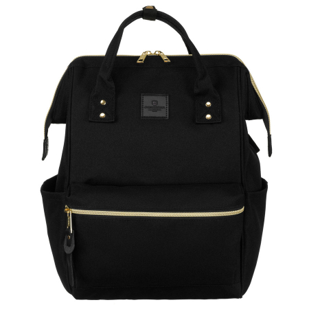 Rucsacuri Dama - Rucsac mare din poliester negru cu compartiment pentru laptop - Peterson PTR-PTN ALFA BLACK
