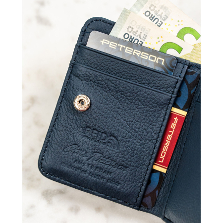 Portofel mic de damă din piele naturală și ecologică, bleumarin - Peterson PTR-PTN PX33-F773 NAVY [7]