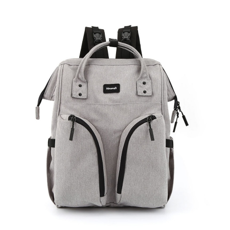 Import - Rucsac gri, spațios pentru femei, din poliester, cu închidere cu fermoar - Himawari PTR-1208-04
