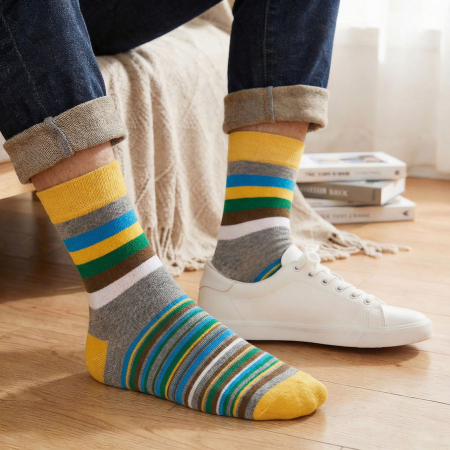 Set de 5 perechi de șosete bărbătești cu dungi, mărimi 40-45 - Peterson PTR-PTN SML-S5-40-45-PA1 [16]