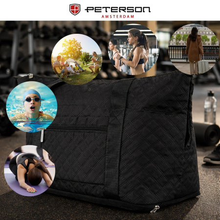 Geantă de antrenament neagră, cu un singur compartiment, din poliester - Peterson PTR-PTN PIK-02-8571 BLAC [7]
