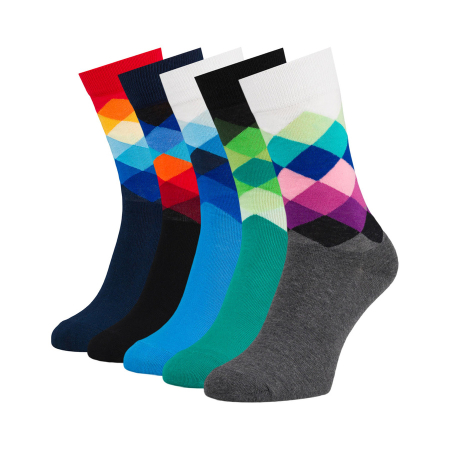 Produse noi - Set de șosete bărbătești multicolore, mărimea 40-45, din bumbac și poliester - Peterson PTR-PTN SML-S5-40-45-RO1