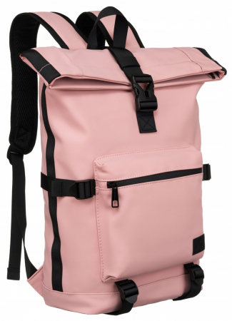 Rucsacuri Dama - Rucsac sport roll-top de culoare roz, inchis cu catarama si fermoar - Peterson PTR-PTN NAIROBI-9169 PIN