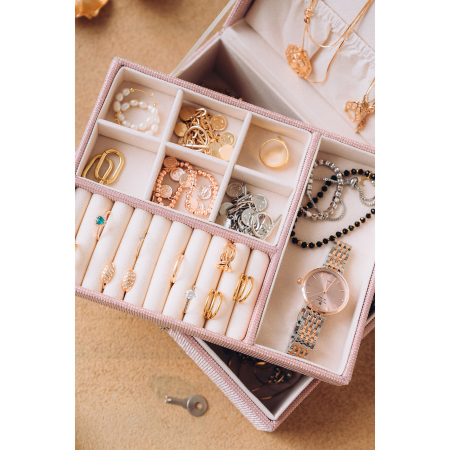 Cutie de bijuterii roz cu cheie și închidere cu zăvor - Peterson PTR-PTN SZK-11-5950 ROSE [8]