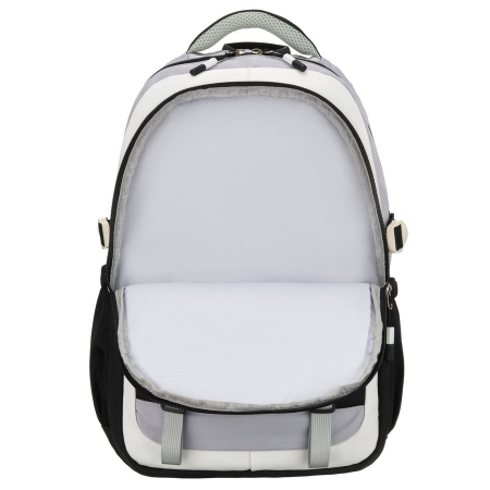 Ghiozdan școlar alb-negru din poliester cu o husă suplimentară practică - Peterson PTR-PTN 8603-1310 BLACK [7]