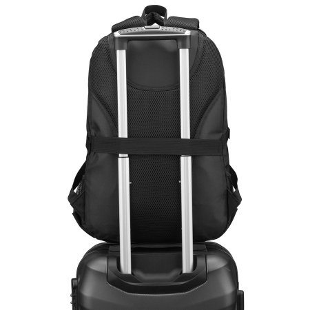 Rucsac spațios din poliester negru, cu compartiment pentru laptop și retractor - Peterson [5]