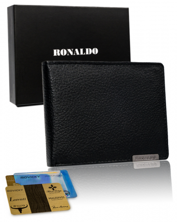  Portfele i spinki na banknoty - Portofel barbati din piele naturala Ronaldo PTR-N992-SPDM-RON BL