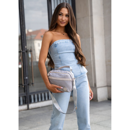 Geantă de damă gri din nailon cu închidere cu fermoar - Peterson PTR-PTN JN-13-0269 GRAY [6]
