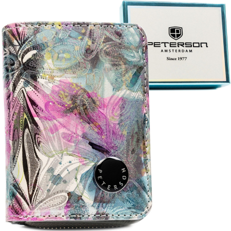 Portofele Dama - Portofel dama din piele naturala Peterson PTR-PTN PX33-1-NPK PINK