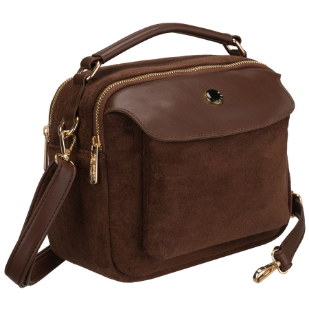  Handbags - Geantă de damă maro, tip messenger, de umăr sau geantă mică, la modă, din piele ecologică - Peterson