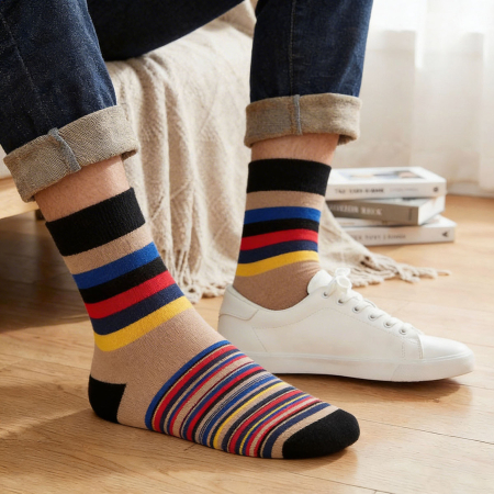 Set de 5 perechi de șosete bărbătești cu dungi, mărimi 40-45 - Peterson PTR-PTN SML-S5-40-45-PA1 [9]