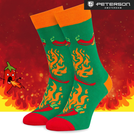 Set de șosete bărbătești în mărimile 38-44 cu model cu chili - Peterson PTR-PTN SML-S3W-CH-38-44 [12]