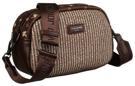  Torebki - Geanta messenger de dama mica din piele ecologica - David Jones PTR-6875-1 BRO