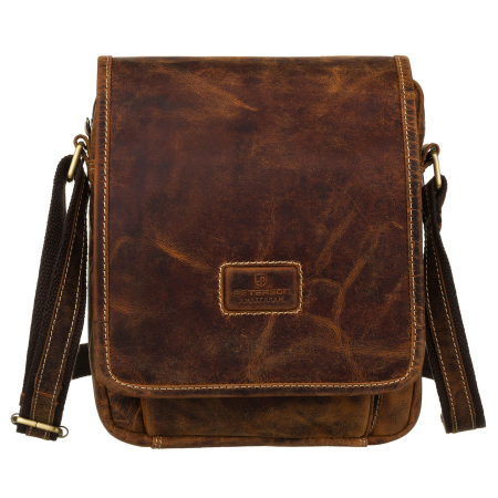 Geantă bărbătească din piele maro cu clapă - Peterson PTR-PTN 015-TMH-6570 TAN [1]