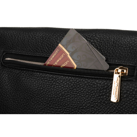 Geantă elegantă de damă din piele ecologică de culoare neagră - Peterson PTR-PTN MIS-01-3520 BLAC [7]