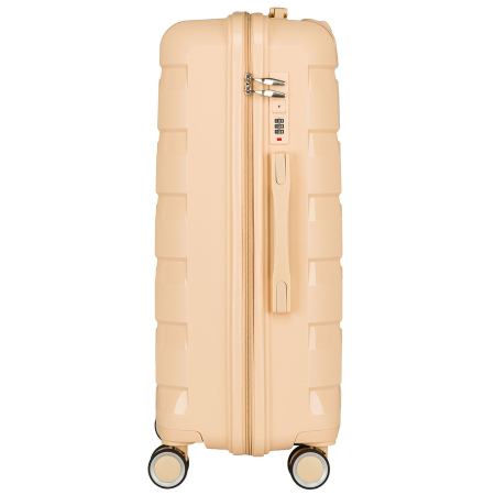 Valiză mare din polipropilenă, bej, cu mâner telescopic retractabil și lacăt cu combinație - Peterson PTR-PTN HPP-01-W-L-1860 [6]