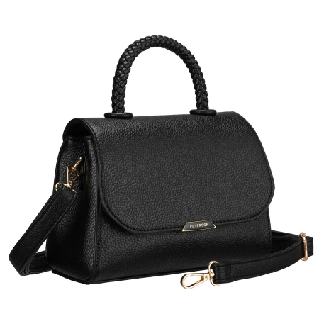 Apparel & Accessories  - Geantă mică de damă neagră crossbody din piele ecologică - Peterson PTR-PTN MX01-F-7670