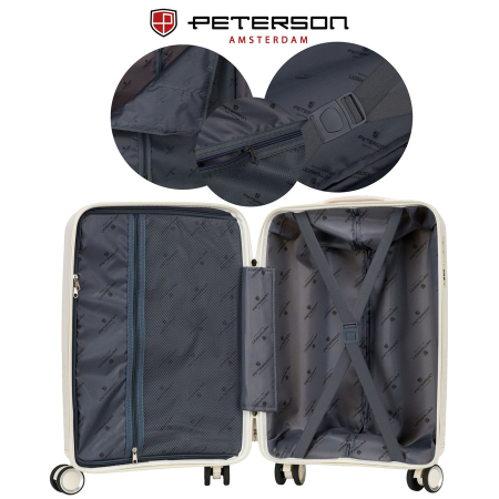 Valiză de cabină bej cu mâner telescopic - Peterson PTR-PTN PP-09-W-S-1440 B [5]