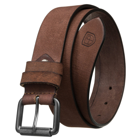  Belts - Curea bărbătească din piele maro cu cataramă tradițională - Peterson PTR-PTN LTP-BUF-135-1106