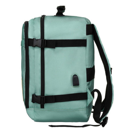 Rucsac de voiaj turcoaz cu două compartimente, cu mâner pentru valiză și port USB - Peterson PTR-PTN APP-6677 TURQUOI [4]