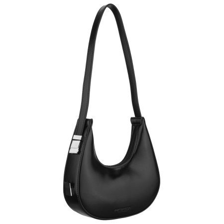 Geantă tip baghetă pentru femei, din piele ecologică neagră, cu închidere cu fermoar - Peterson PTR-PTN TOR-ALE-27 BLACK [1]