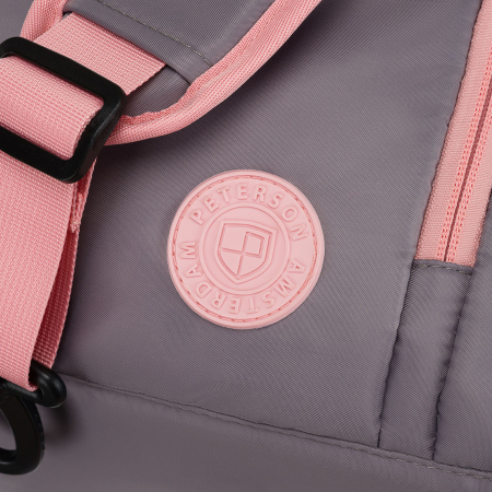 Geantă de călătorie spațioasă, gri-roz, pentru weekend, cu compartiment termic pentru încălțăminte - Peterson PTR-PTN 24480 GRAY-PINK [8]
